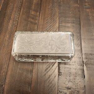 Retired Princess House Poinsettia Frosted Butter Dish - Lid Only